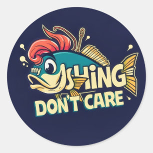 Sticker Rond Rebel Fish, amusez-vous avec la pêche