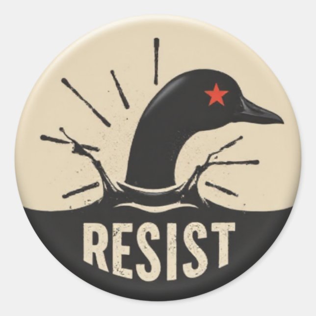 Sticker Rond Rebel Loon Headfirst Dive – Resist Badge (Devant)