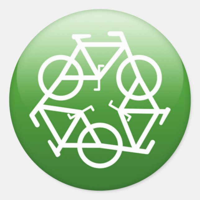 Sticker Rond ReBicycle Green (Devant)