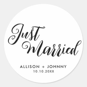 Sticker Rond Réception Mariée Moderne Simple