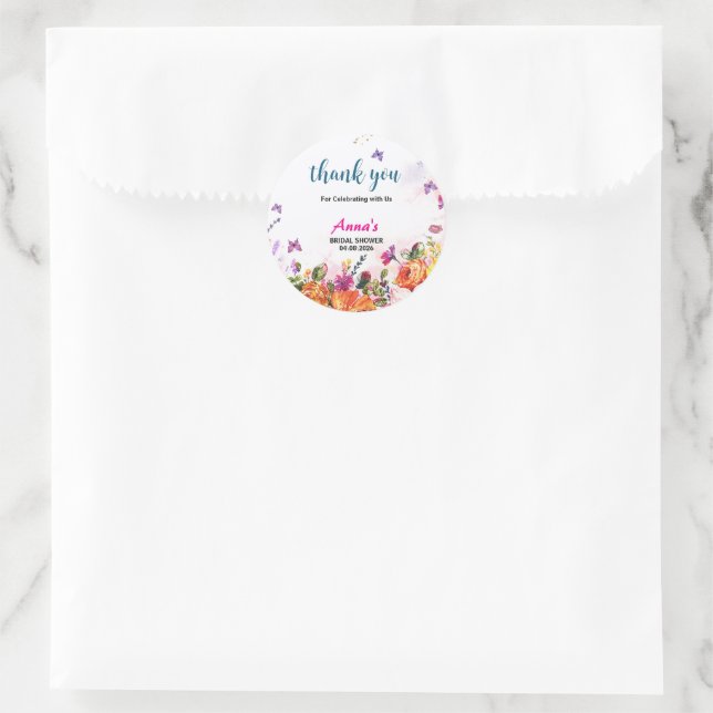 Sticker Rond Réceptions de mariage dans un jardin de papillons  (Sac)