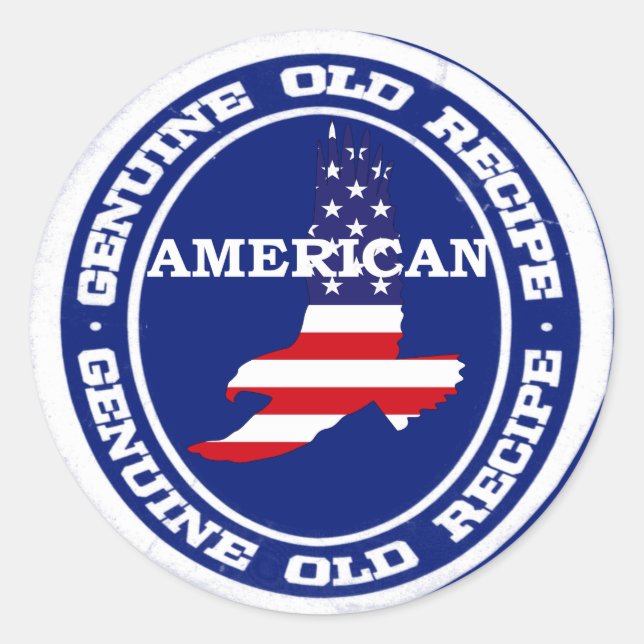 Sticker Rond Recette authentique américaine (Devant)