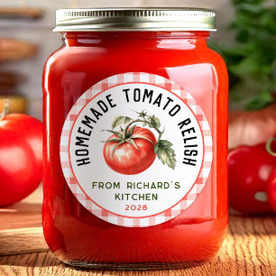 Sticker Rond Recette de condiment à la tomate fait maison