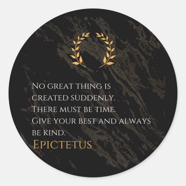 Sticker Rond Recette de grandeur d'Epictetus (Devant)