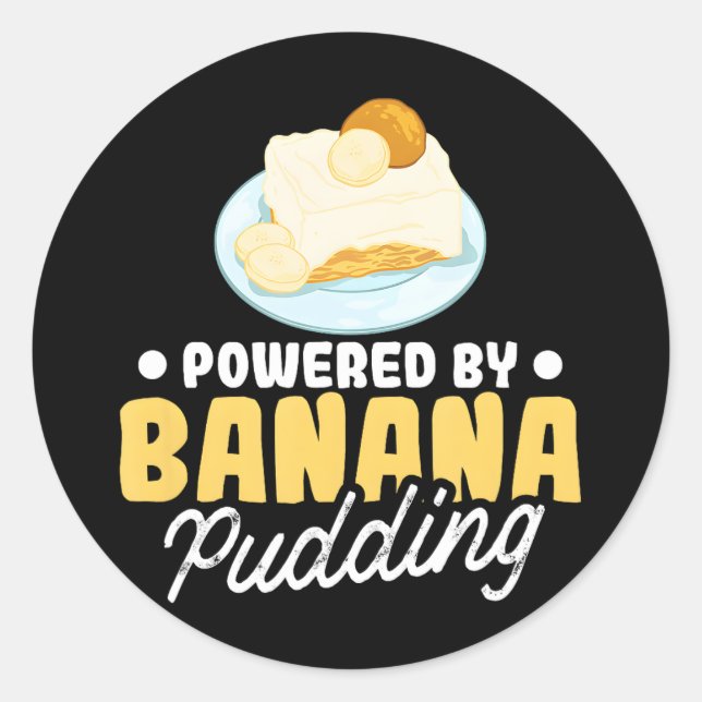 Sticker Rond Recette de pouding Banana Crème Glacé gâteau tarte (Devant)