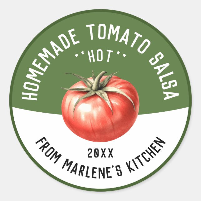 Sticker Rond Recette de sauce piquante aux tomates maison pour  (Devant)