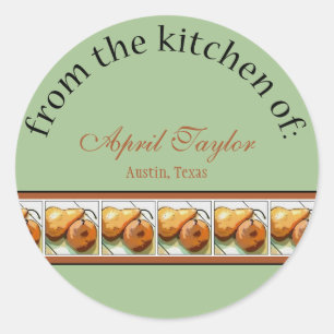 Sticker Rond Recettes de fruits pour les amateurs de poires Sti