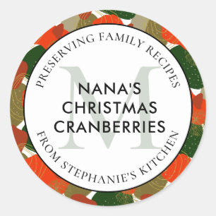 Sticker Rond Recettes famille cadeau de Noël