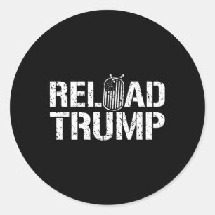 Sticker Rond Recharger Trump Vétéran Pour Trump