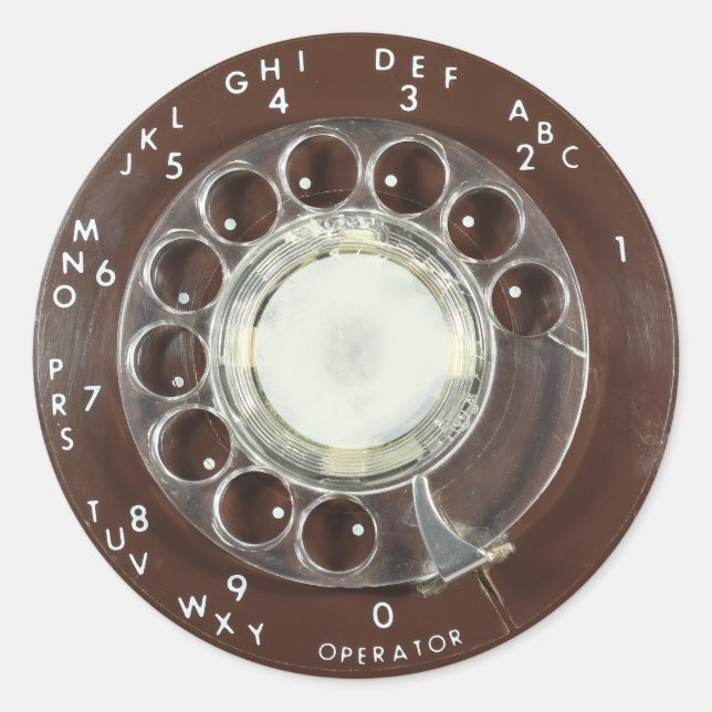 Sticker Rond Recherche de téléphone rotatif (Devant)