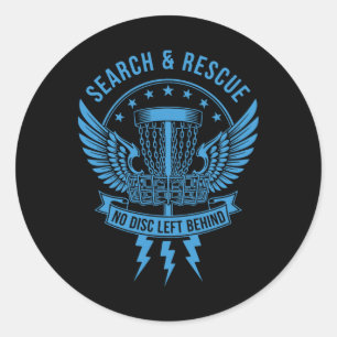 Sticker Rond Recherche et sauvetage Aucun disque laissé derrièr