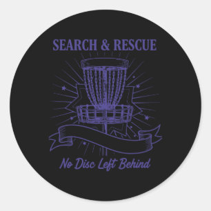 Sticker Rond Recherche et sauvetage Aucun disque laissé derrièr