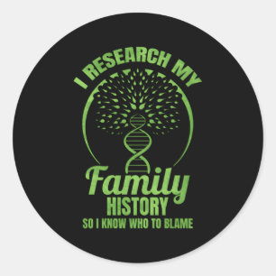 Sticker Rond Recherche généalogiste Mon histoire familiale Géné