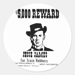 Sticker Rond Recherché Jesse James