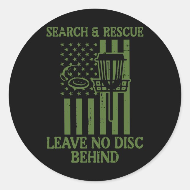 Sticker Rond Recherche Secourir Aucun Disque Derrière Drapeau F (Devant)