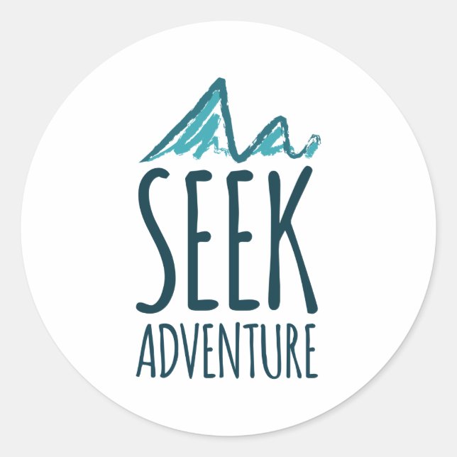Sticker Rond Rechercher l'aventure (Devant)