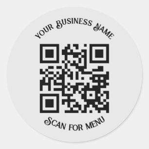 Sticker Rond Rechercher le code QR du menu avec personnalisatio
