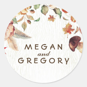 Sticker Rond Récolte Mariage de automne rustique