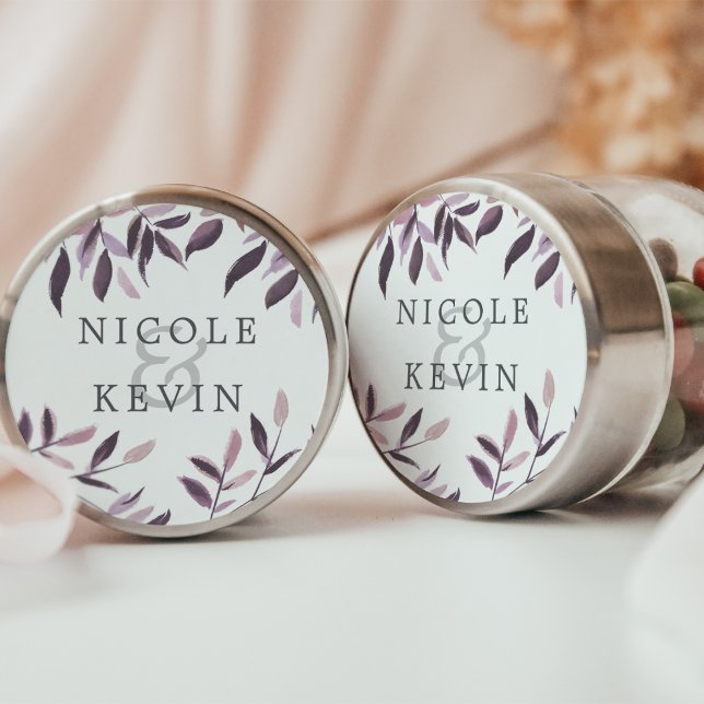 Sticker Rond Récolte | Mariage de feuillage aquarelle (Créateur téléchargé)