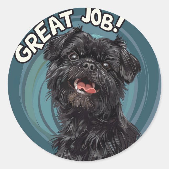 Sticker Rond Récompense de professeur excellent travail Affenpi (Devant)
