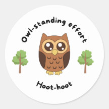 Récompense d'enseignant d'arbre de hibou blanc