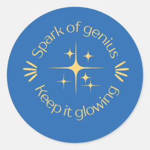 Sticker Rond Récompense d'enseignant diamant bleu scintillant m