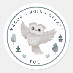 Sticker Rond Récompense motivationnelle pour enseignant de hibo