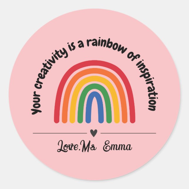 Sticker Rond Récompense personnalisée pour enseignant en forme  (Devant)