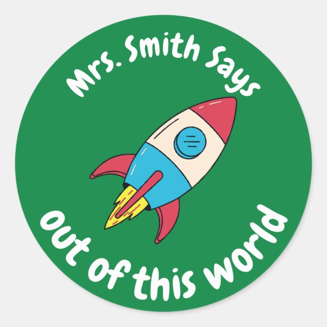 Sticker Rond Récompense personnalisée pour étudiant hors de ce  (Devant)