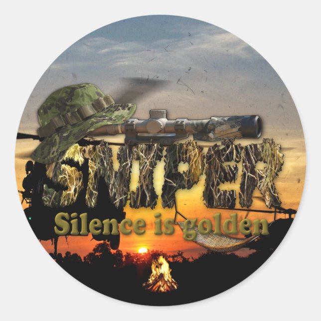Sticker Rond Recon LRRP LRRPS Snipers Vietnam Guerre Nam (Devant)