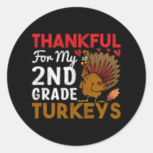 Sticker Rond Reconnaissant pour mon dîner de Thanksgiving de 2e