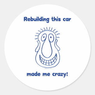 Sticker Rond Reconstruction d'une vieille voiture