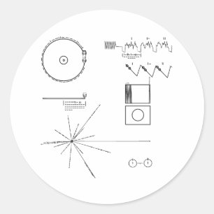 Sticker Rond Record d'or NASA Voyager