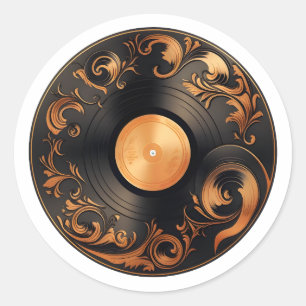 Sticker Rond Record Magasin Jour Cool Vinyl Record Vinyl Music