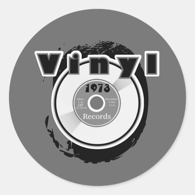 Sticker Rond Record VINYL 45 tr/min 1973 (Devant)