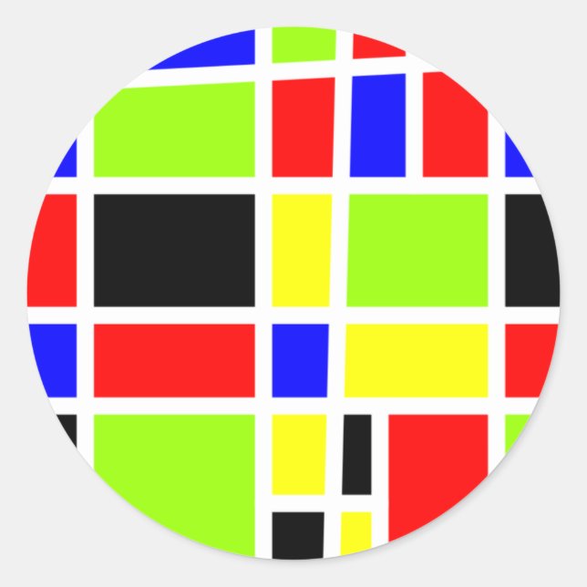 Sticker Rond Rectangles colorées (Devant)