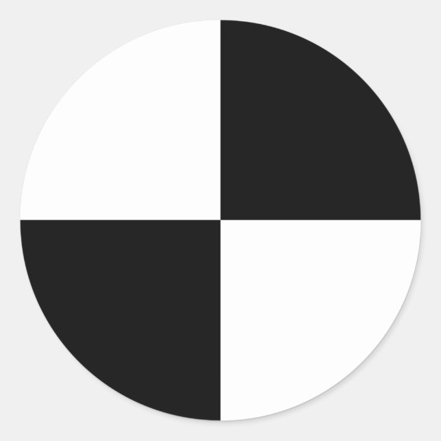 Sticker Rond Rectangles noir et blanc (Devant)