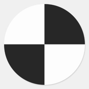 Sticker Rond Rectangles noir et blanc