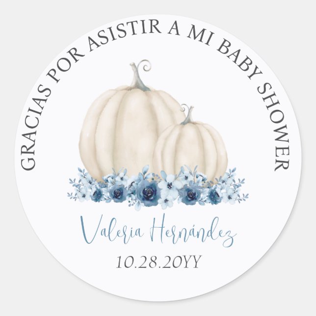 Sticker Rond Recuerdos Baby shower para Niño (Devant)