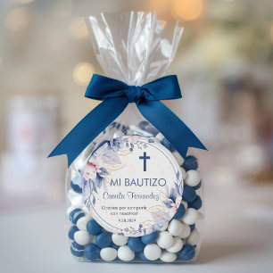 Sticker Rond Recuerdos de Bautizo Baptême Christening Faveurs
