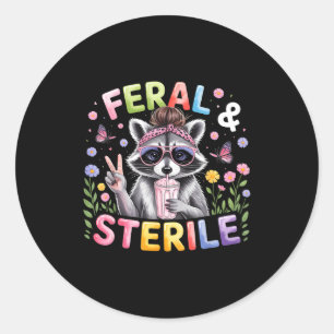 Sticker Rond Récupération d'hystérectomie stérile et sauvage