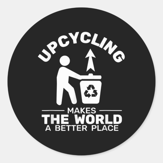 Sticker Rond Recyclage à vélo - Protection De l'environnement (Devant)