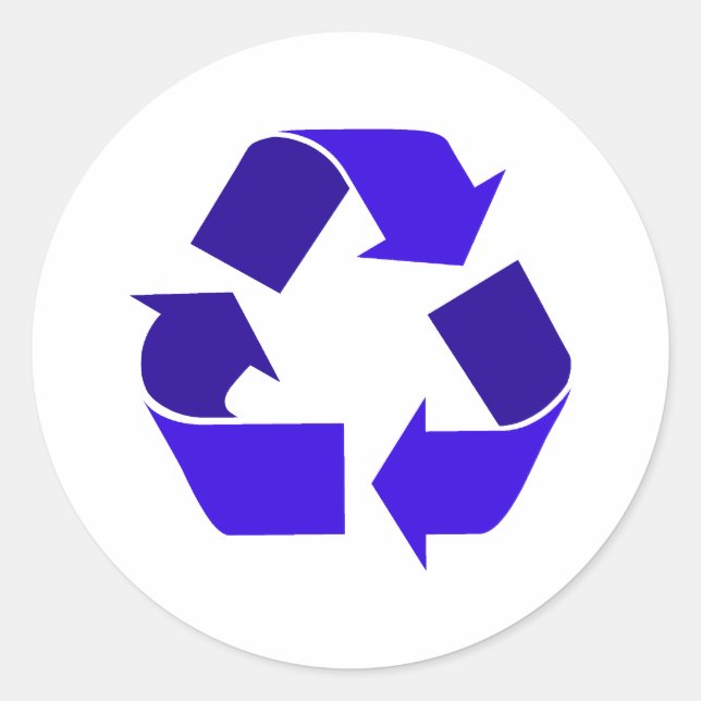 Sticker Rond recyclage bleu (Devant)