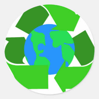 Sticker Rond recyclage vert