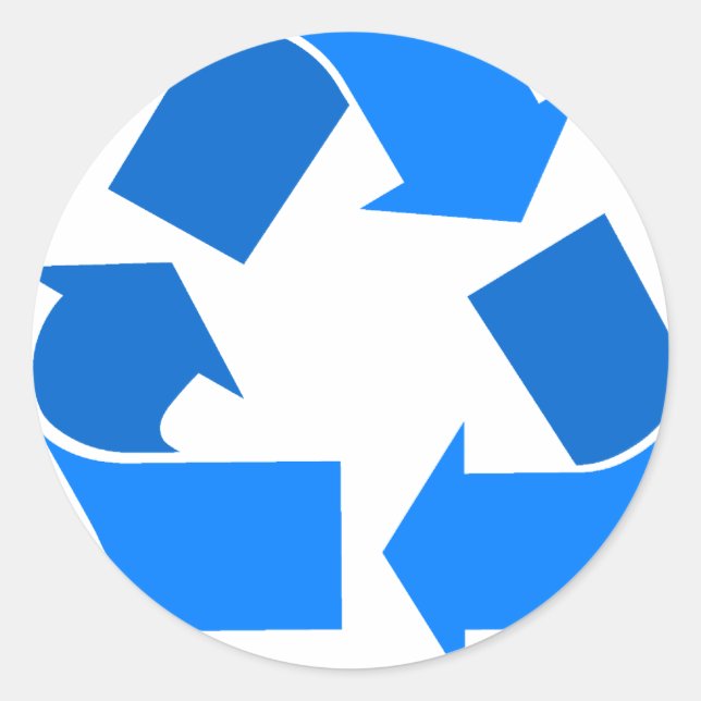 Sticker Rond recycle bleu clair (Devant)