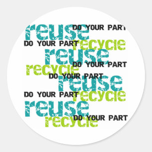 Sticker Rond Recycle font votre partie