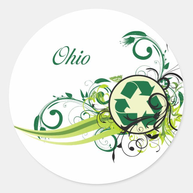 Sticker Rond Recycle Ohio (Devant)