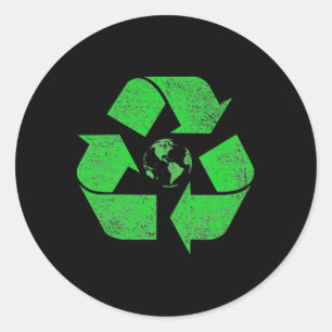Sticker Rond Recycle Symbole Logo Jour des terres Green Deal Cl