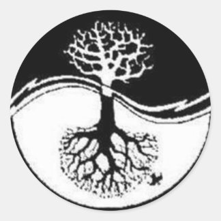 STICKER ROND RECYCLE YIN YANG TREE