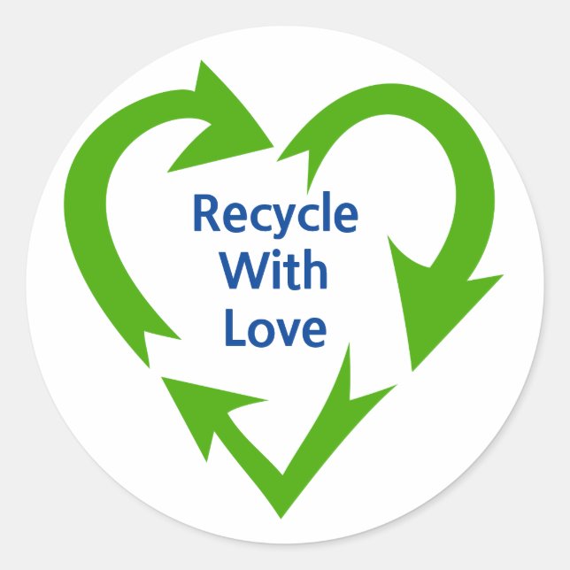 Sticker Rond Recycler avec amour (Devant)